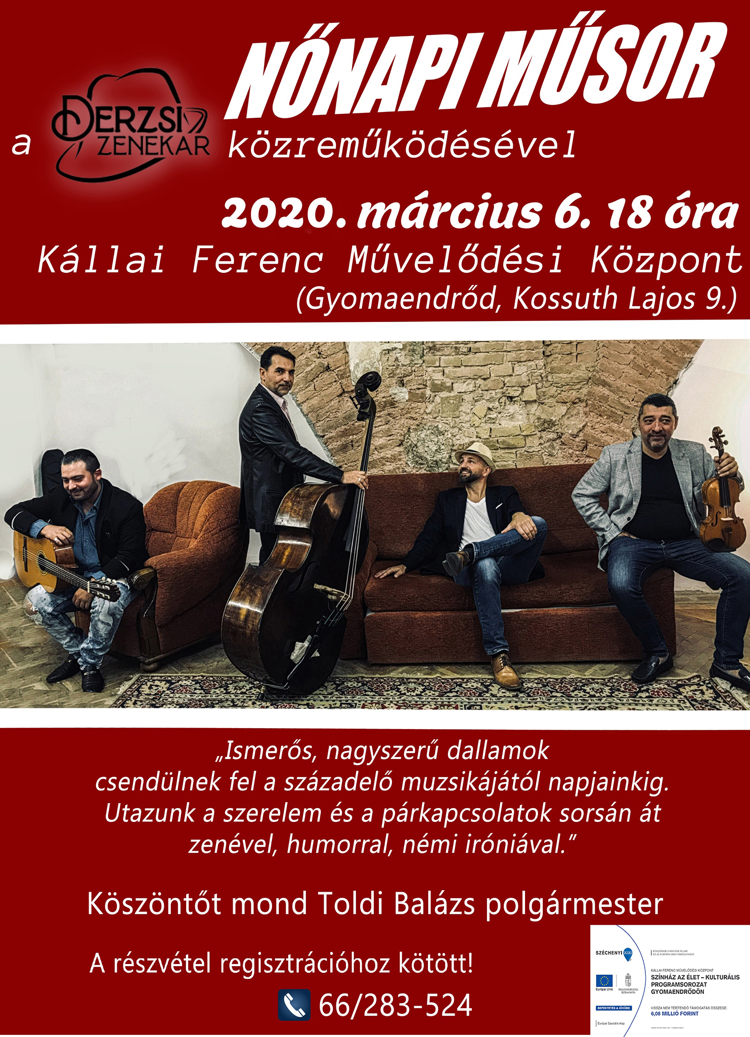 TOP-7.1.1-16-H-ESZA-2019-00221 - Színház az élet - Kulturális programsorozat Gyomaendrődön