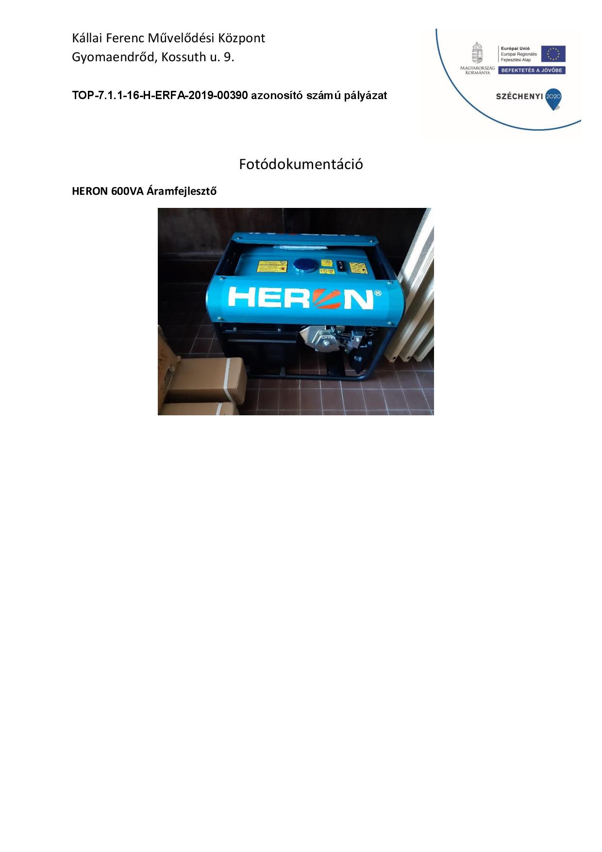 TOP-7.1.1-16-H-ERFA-2019-00390 - Kézműves sajtkészítés szakmai programhoz kapcsolódó infrastruktúra fejlesztése