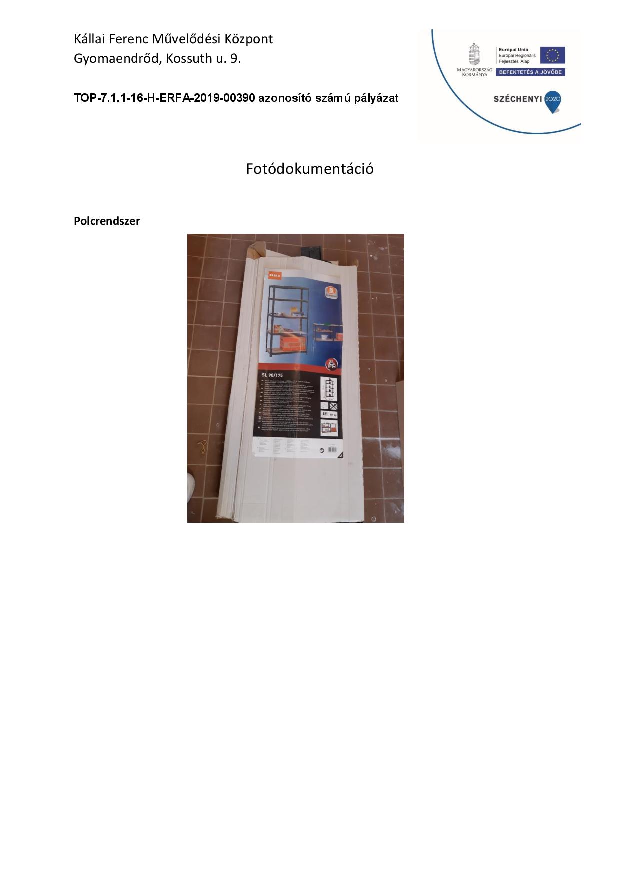 TOP-7.1.1-16-H-ERFA-2019-00390 - Kézműves sajtkészítés szakmai programhoz kapcsolódó infrastruktúra fejlesztése