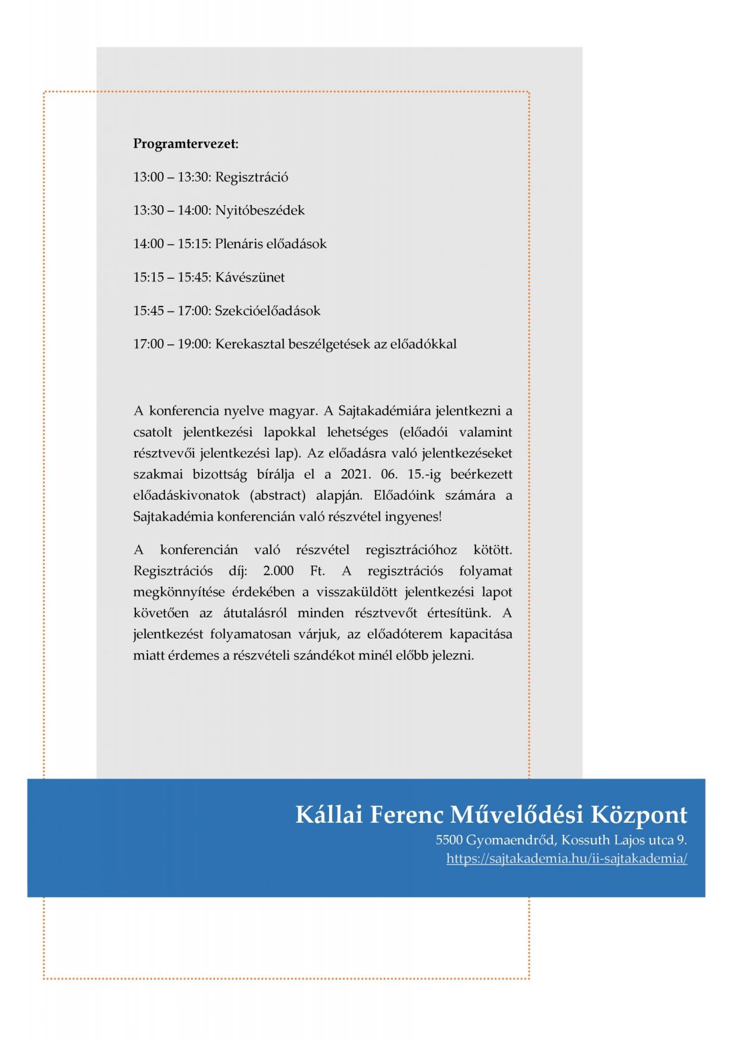 TOP-7.1.1-16-H-ESZA-2019-00500 - Gyomaendrődi Nemzetközi Sajt- és Túrófesztivál szakmai programja
