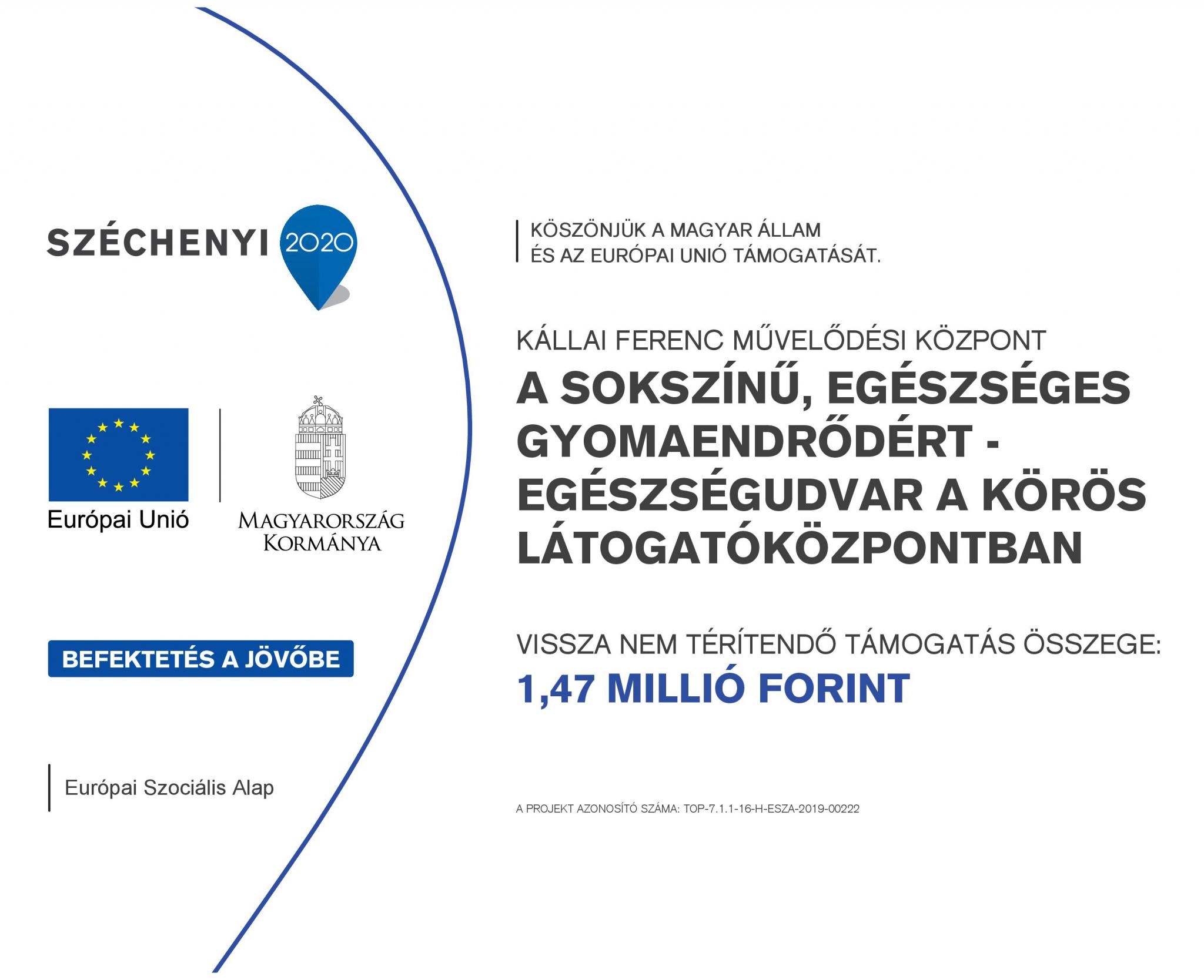 TOP-7.1.1-16-H-ESZA-2019--00222-A Sokszínű, Egészséges Gyomaendrődért - Egészségudvar a Körös Látogatóközpontban 