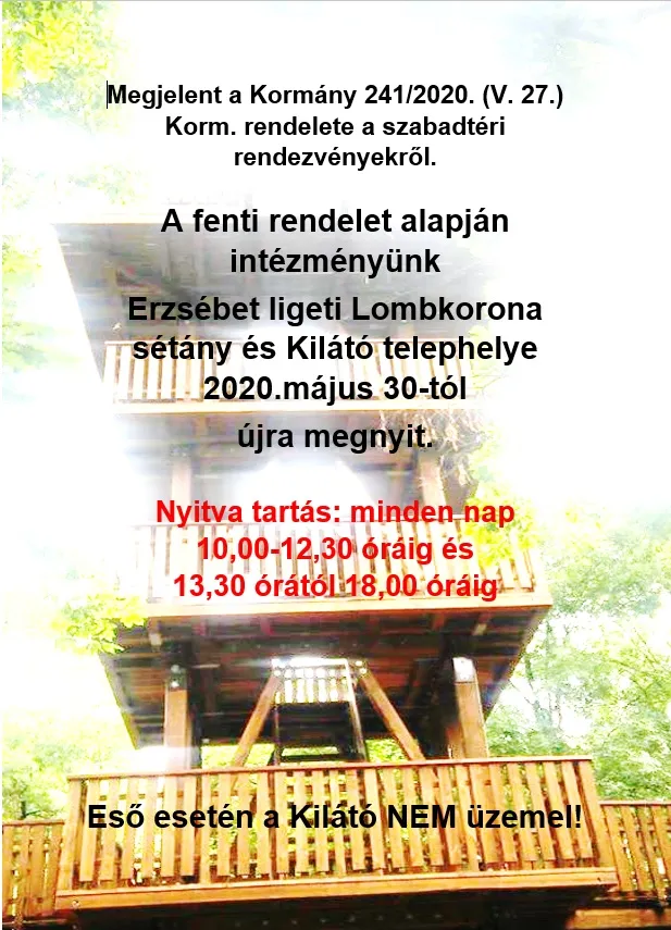Nyit az Erzsébet ligeti Lombkorona sétány és Kilátó