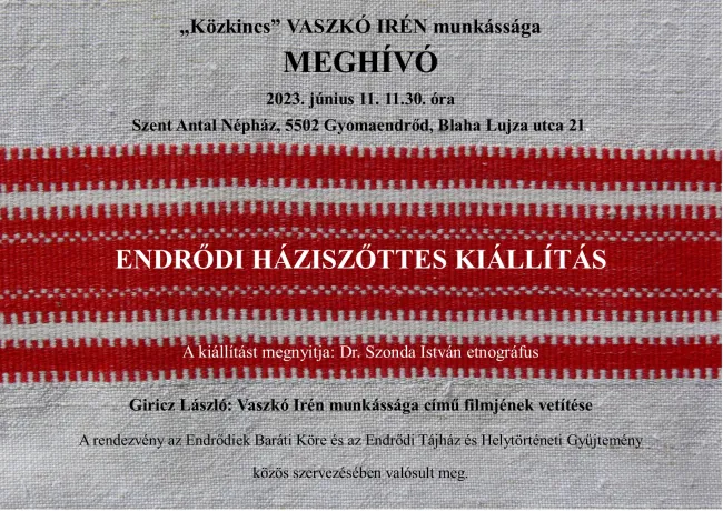  Endrődi Háziszőttes Kiállítás